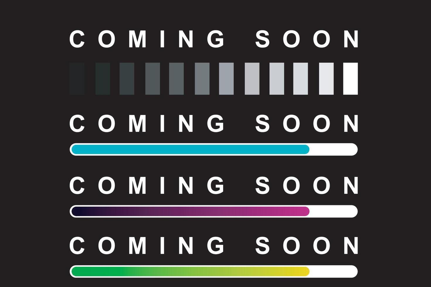 Coming soon element set with modern style. for web design, banners and posters for promos and upcoming events vector