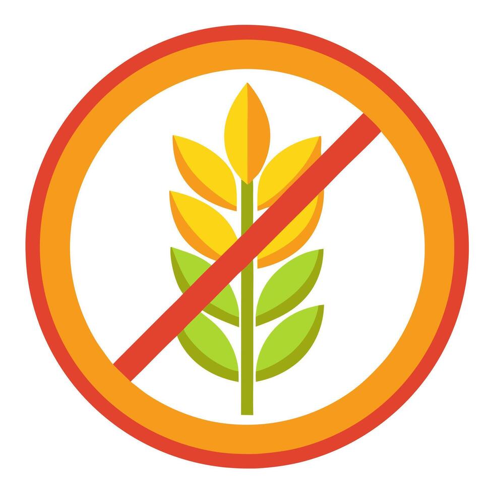 Gluten free icon set. round badge vector