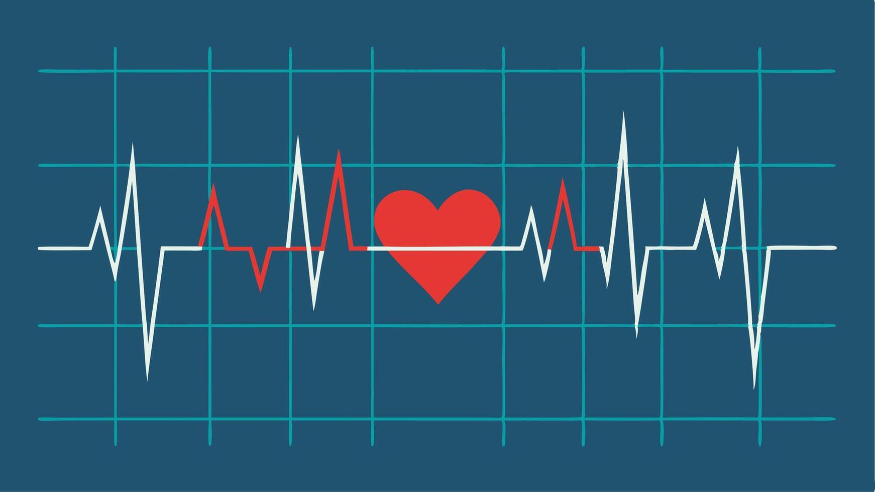 Electrocardiography Heartbeat Line monitor. vector