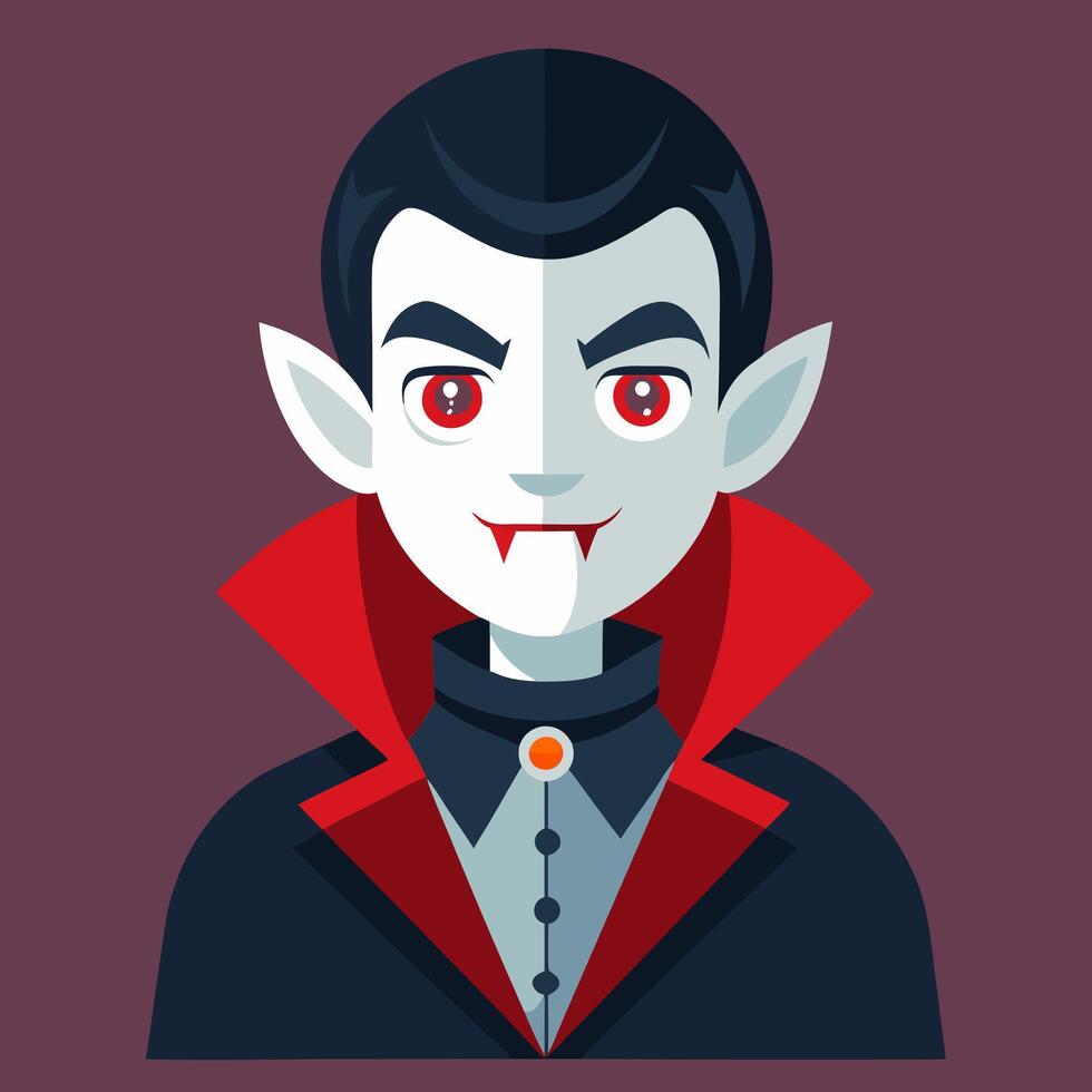 Dracula vampire icon in flat style vector
