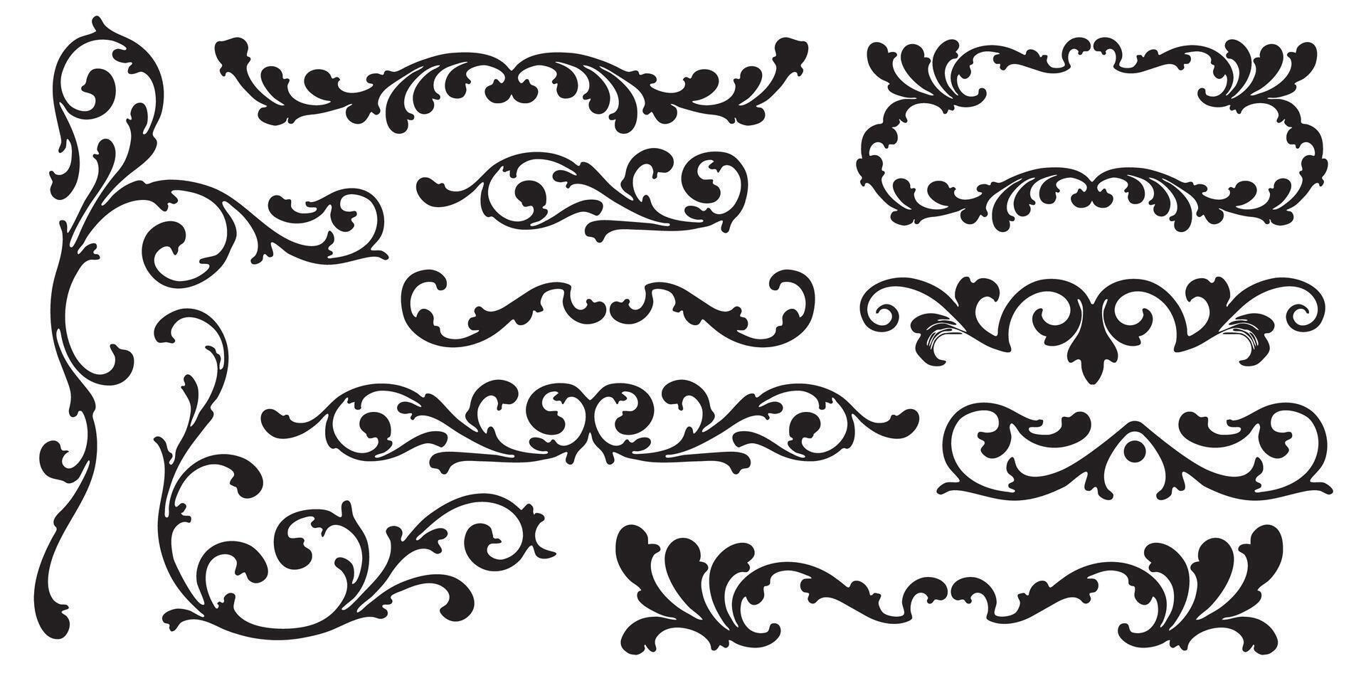 Set of decorative elements vector