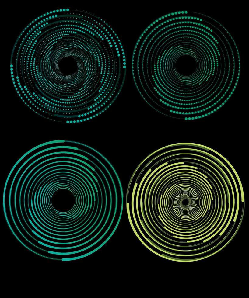 Kinetic green graphic spiral vector