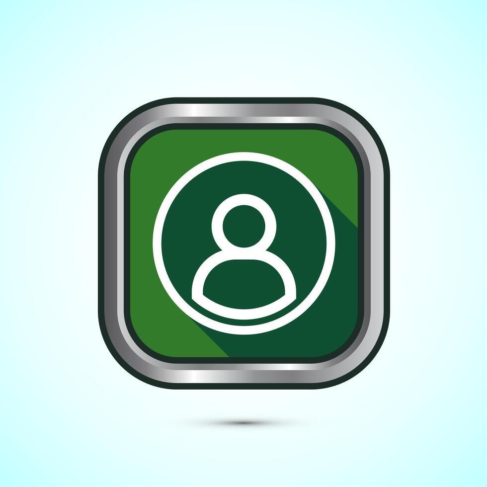 User profile icon design illustration, User profile avatar, Green Shadow Button Design vector