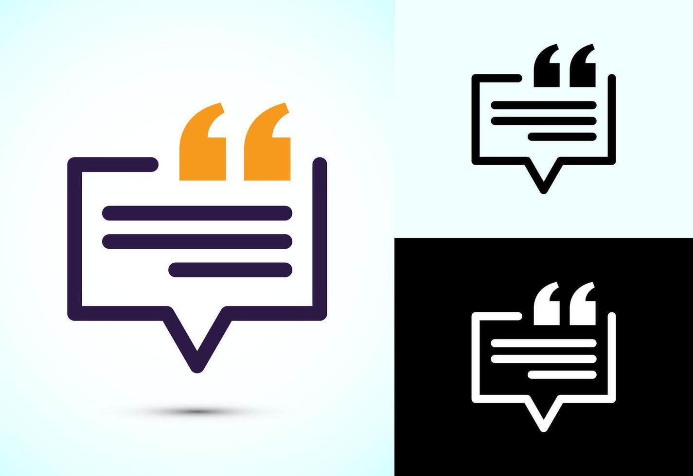 Testimonial icon, Quote icon, Quotation mark icon design vector