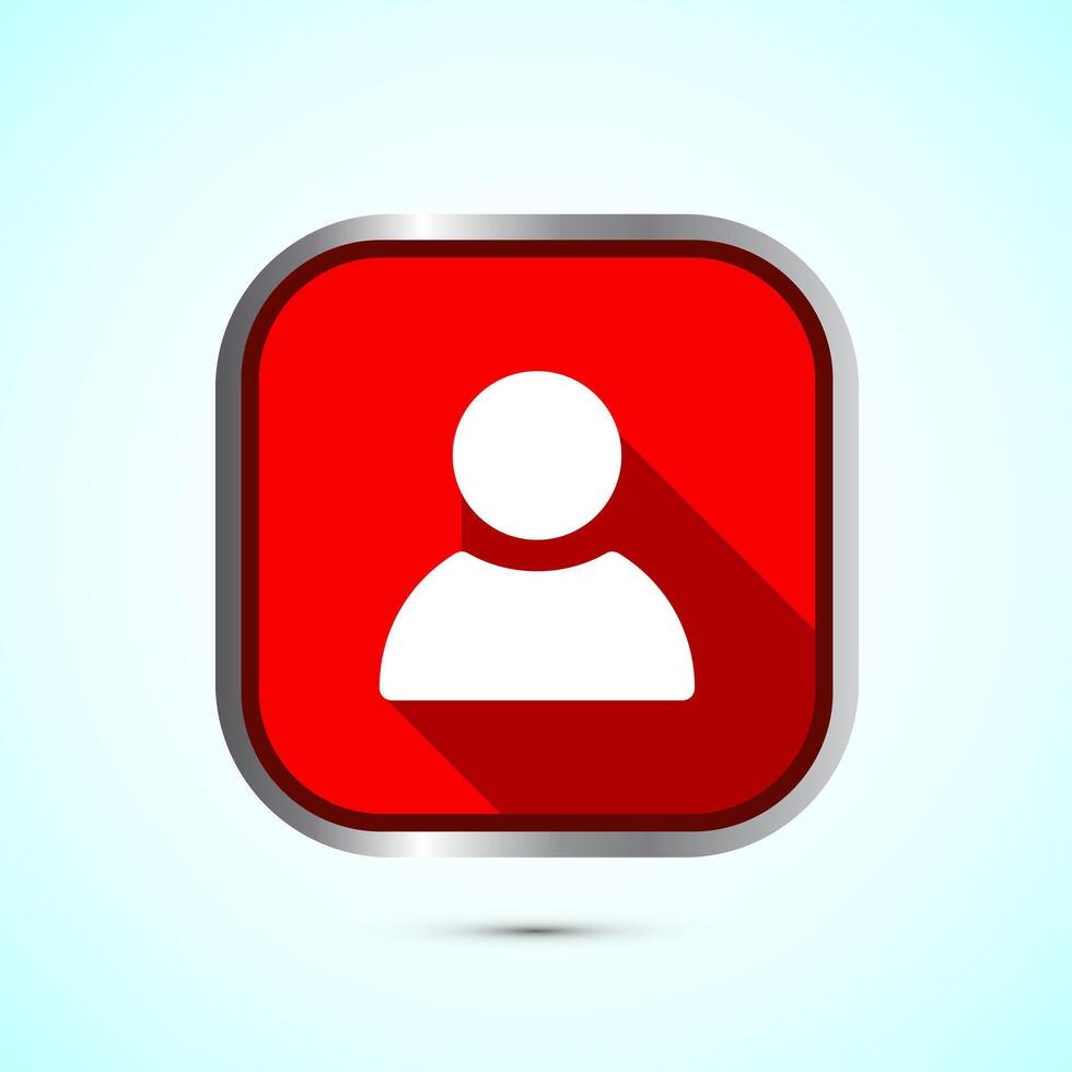 User profile icon design illustration, User profile avatar, Red Shadow Button Design vector