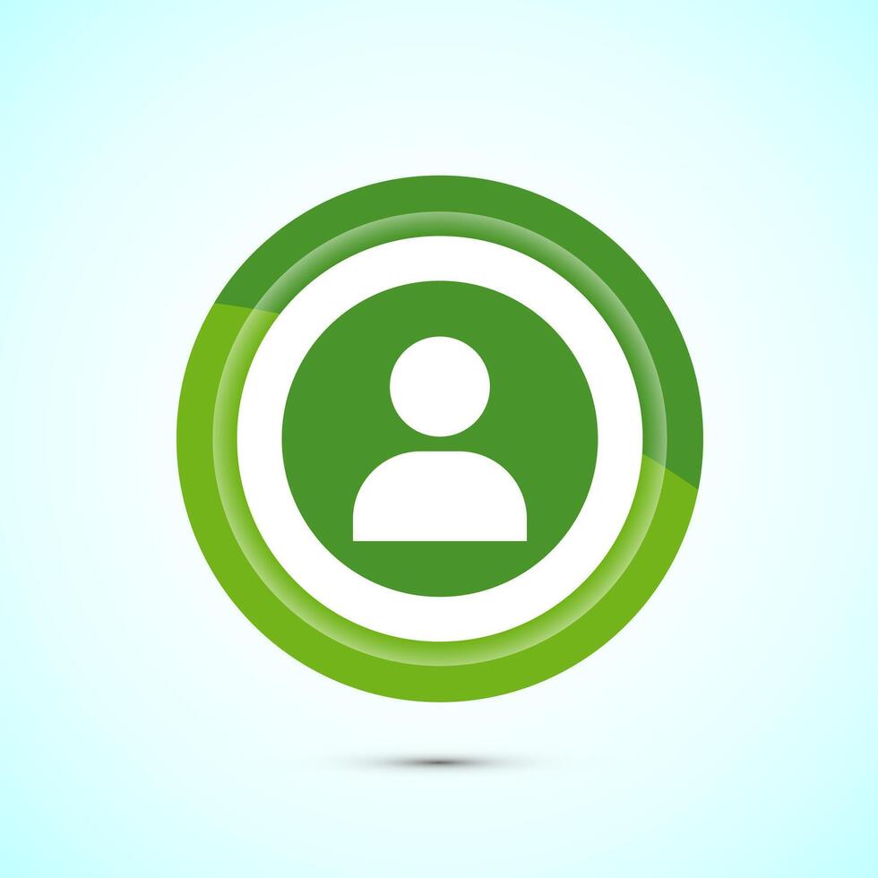 User profile icon design illustration, User profile avatar, Green Color Button Design vector