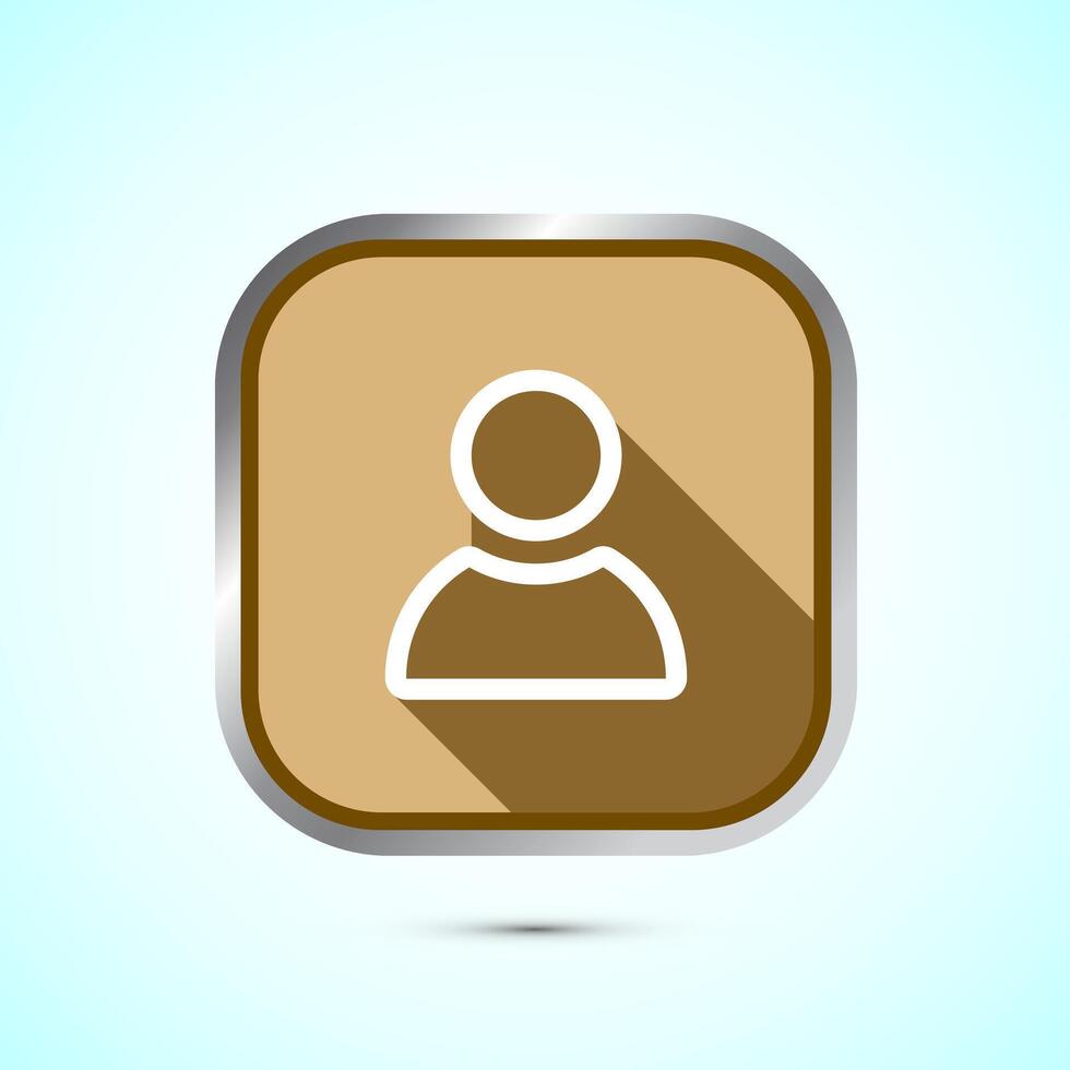 User profile icon design illustration, User profile avatar, Gold Shadow Button Design vector