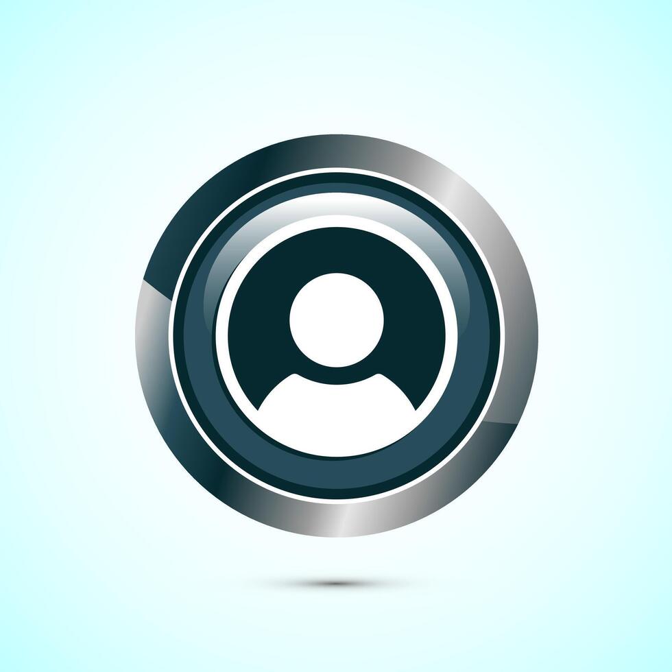 User profile icon design illustration, User profile avatar, Gray Color Round Button Design vector