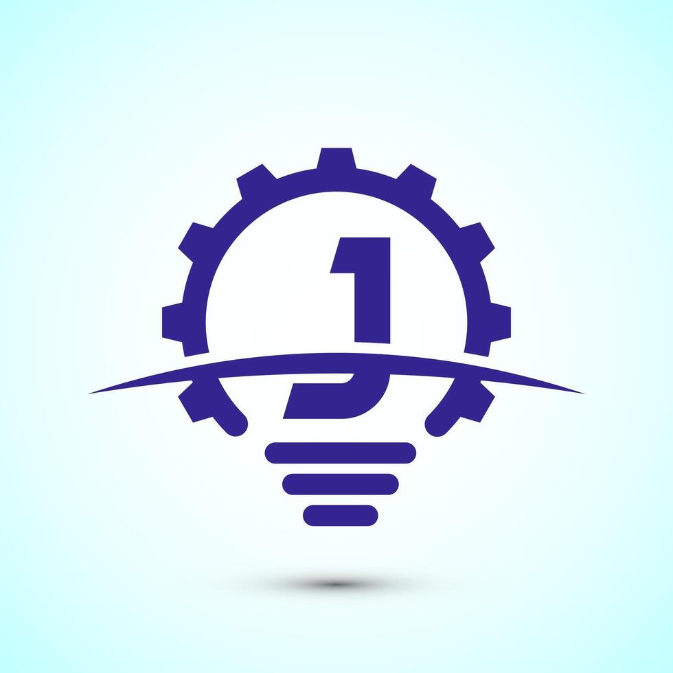 English alphabet J with electric bulb and gear sign. Creative idea logo concept vector