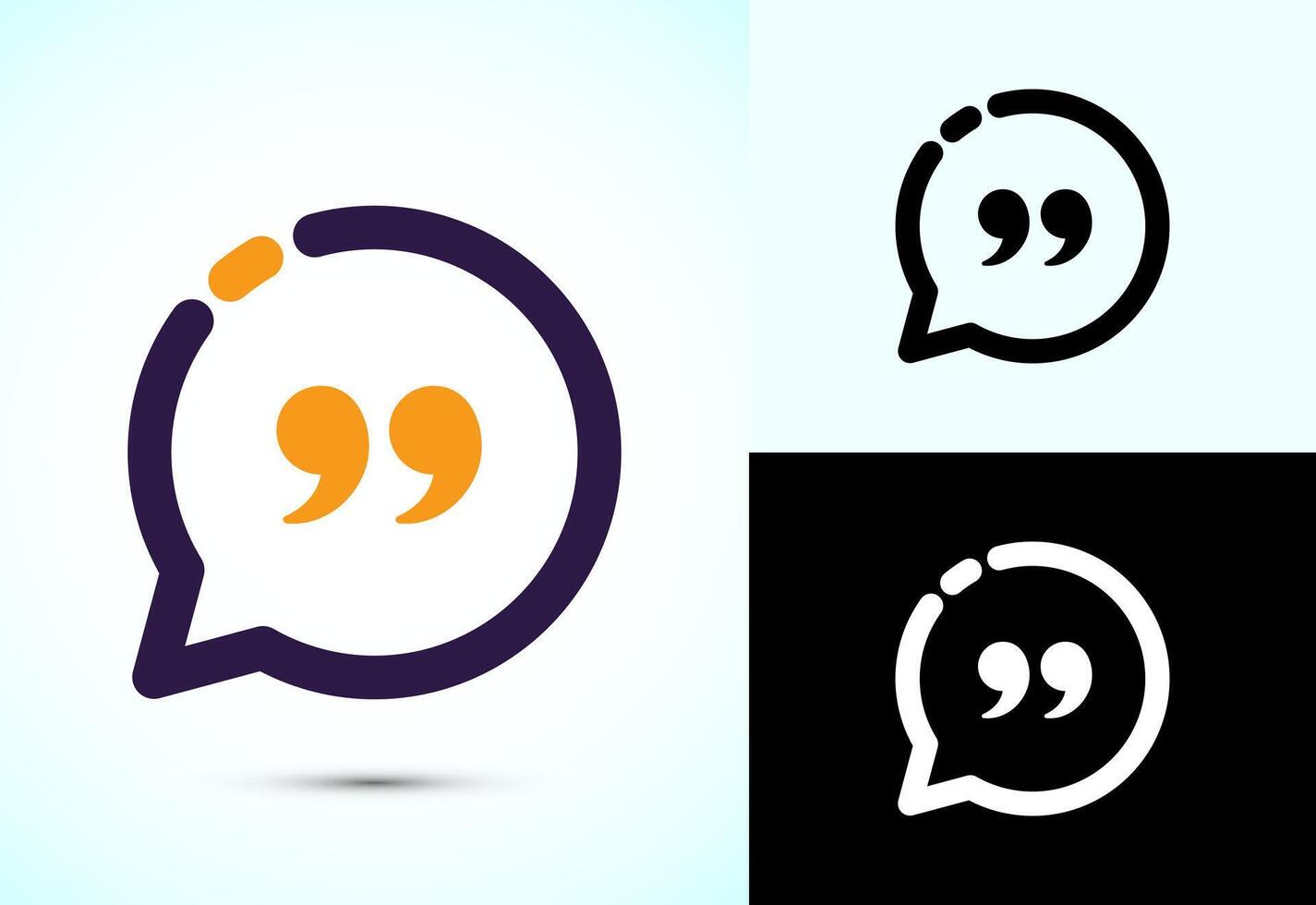 Testimonial icon, Quotation mark icon design vector