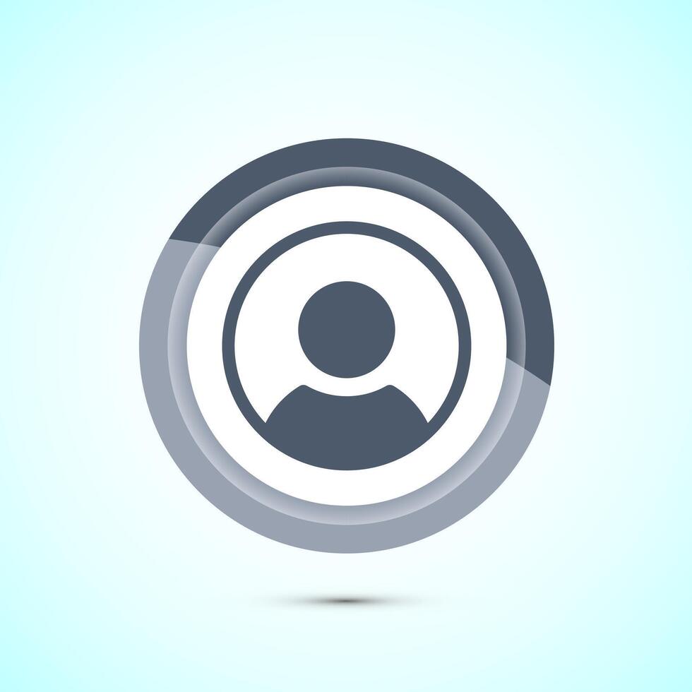 User profile icon design illustration, User profile avatar, Gray Color Button Design vector