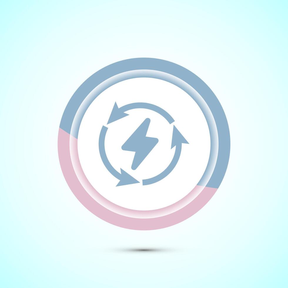 Renewable energy icon design illustration. Renewable power sign symbol, Pastel Color Button Design vector