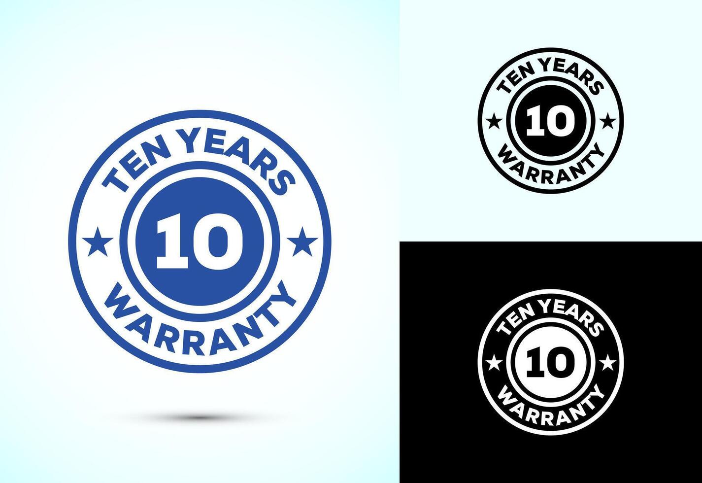 Advertising ten years warranty badge, Warranty logo icon sign vector