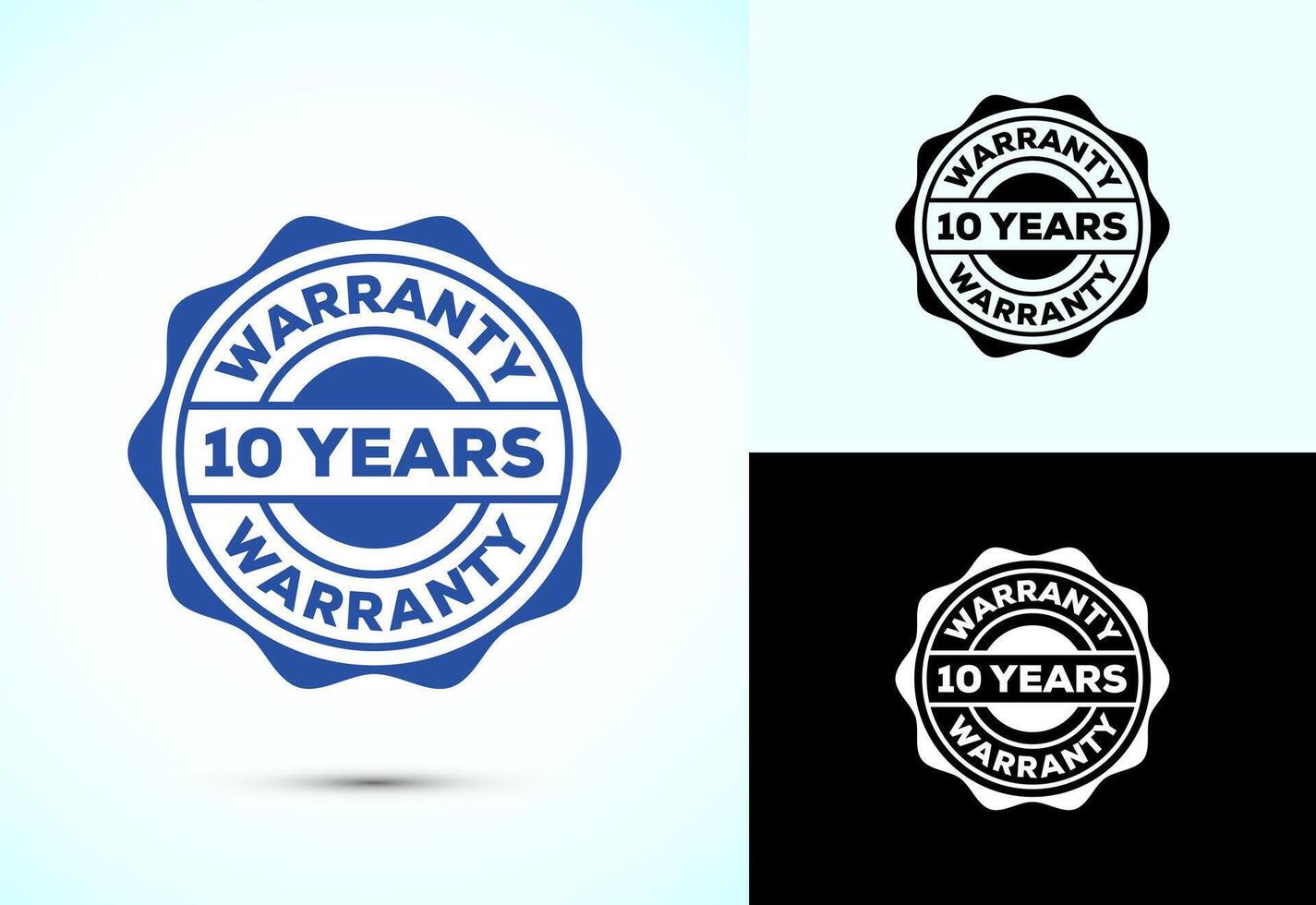 Advertising ten years warranty badge, Warranty logo icon sign vector