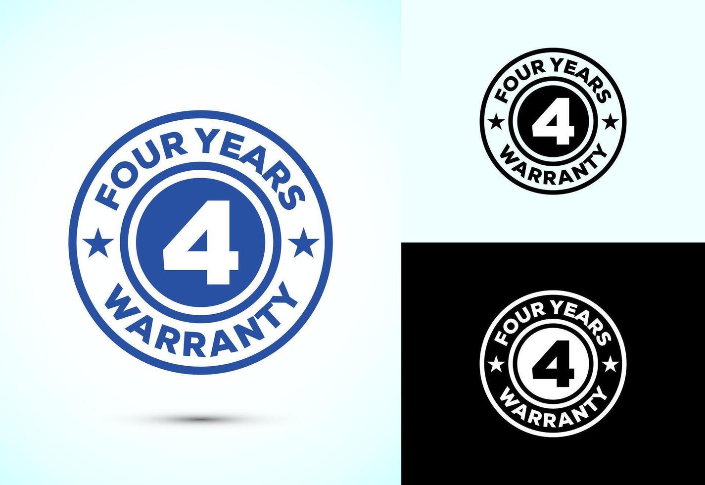 Advertising four years warranty badge, Warranty logo icon sign vector