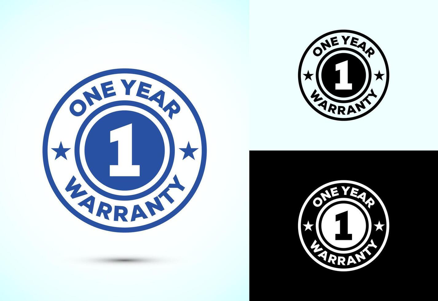 Advertising one year warranty badge, Warranty logo icon sign vector