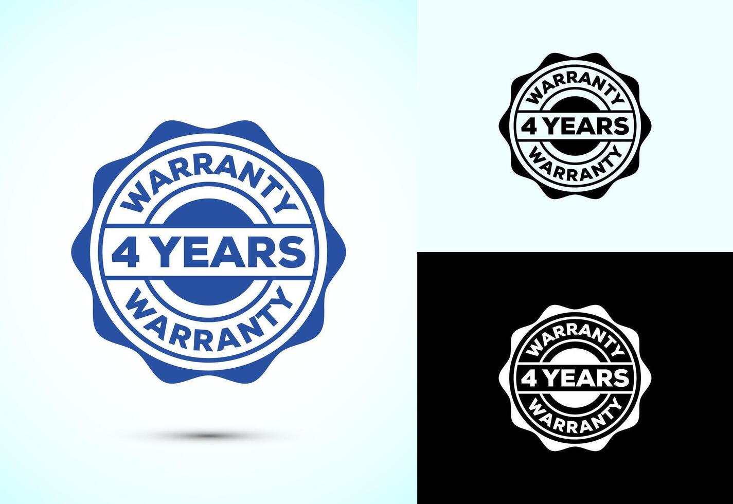 Advertising four years warranty badge, Warranty logo icon sign vector
