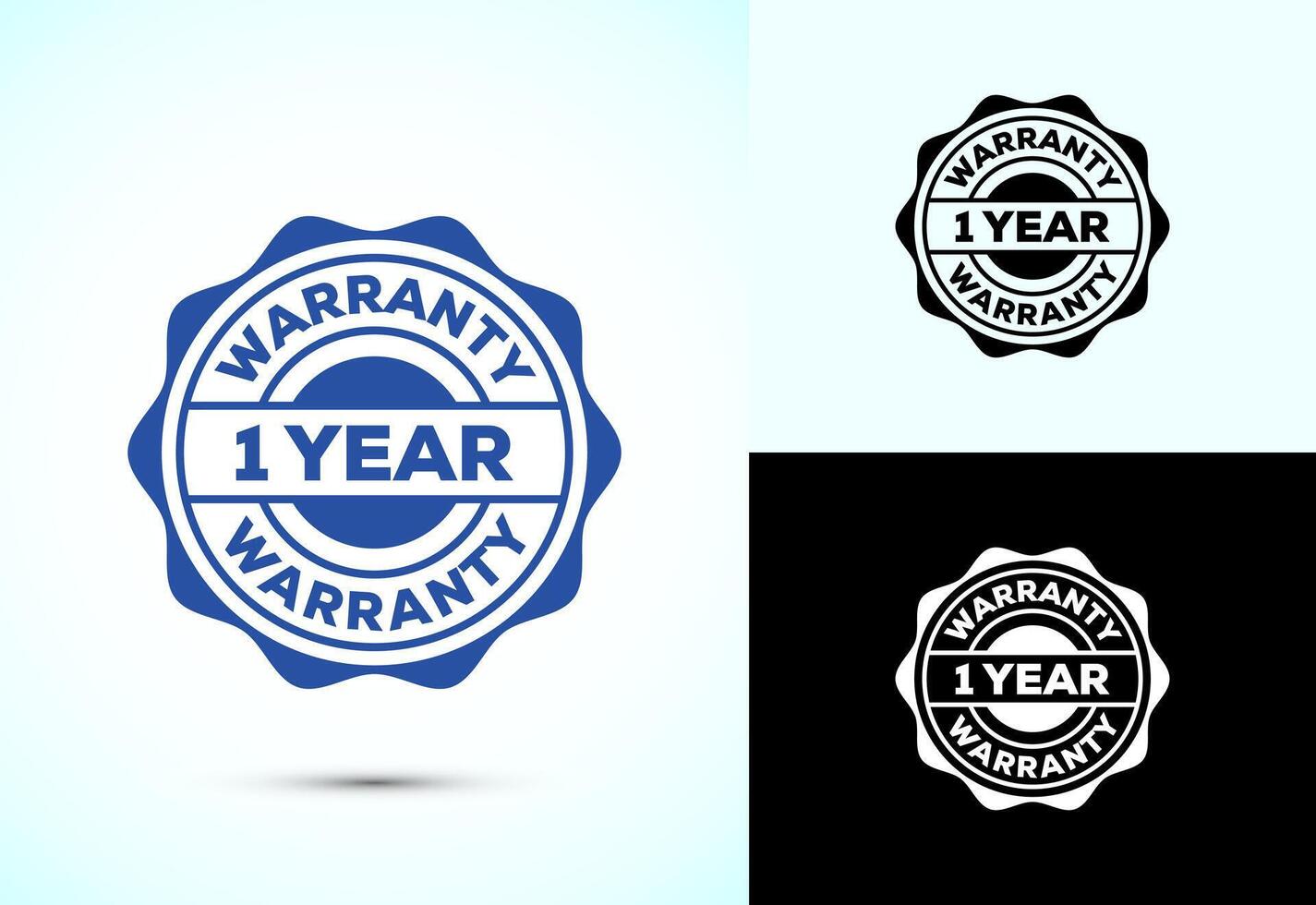 Advertising one year warranty badge, Warranty logo icon sign vector