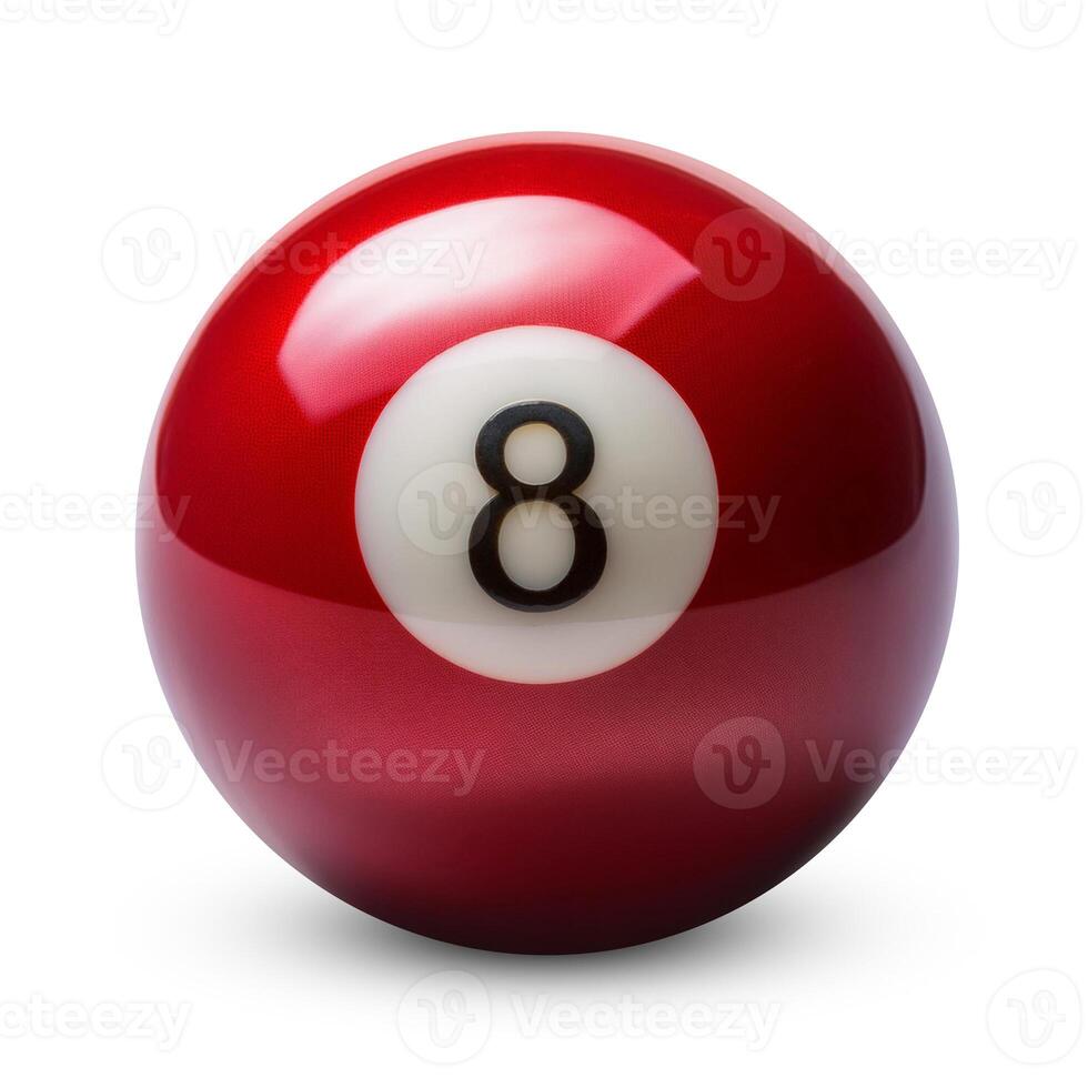 Pool or Snooker Ball Isolated on Transparent Background photo