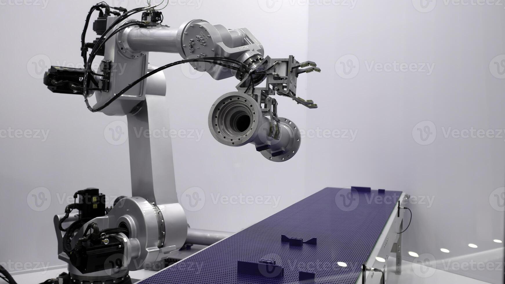 Advanced Robotic Arm Utilized in a Modern Manufacturing Environment with Enhanced Capabilities. Media photo