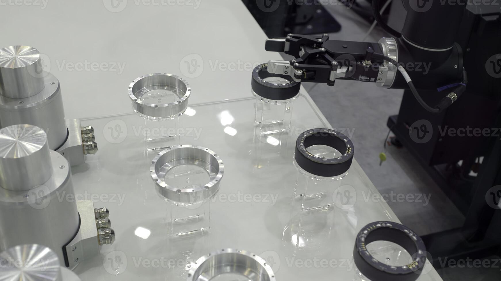 A Robotic Arm Skillfully Handling Precision Components Within a Manufacturing Environment. Media photo