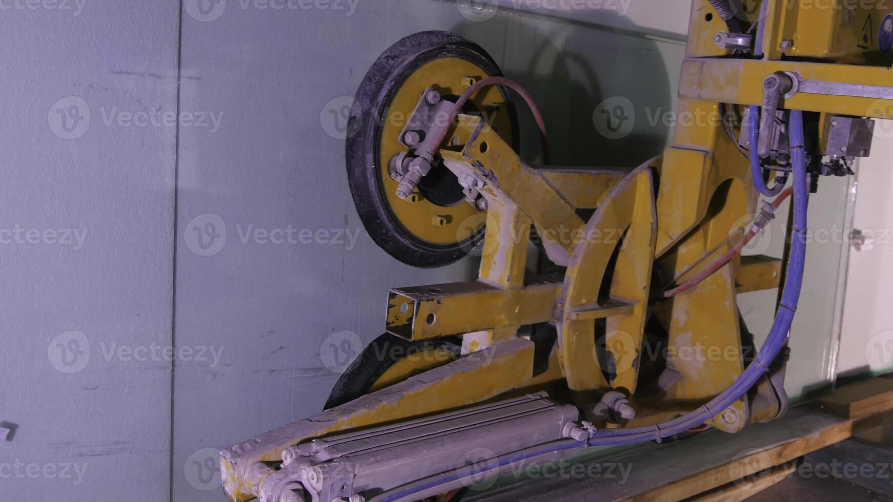 The shows the precise glass fabrication process in industry photo