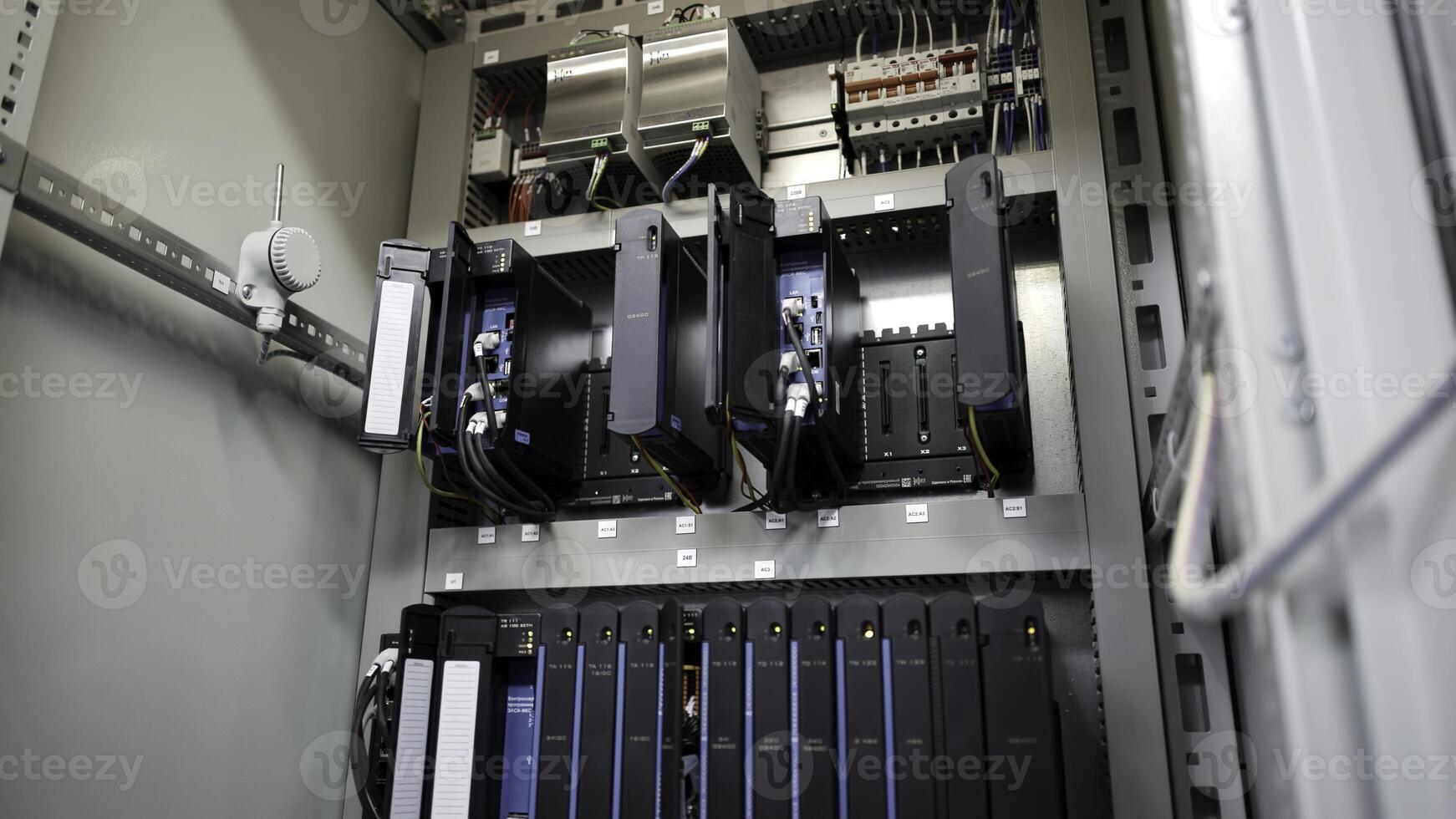 A high tech server rack that comes equipped with multiple integrated storage units for efficiency. Media photo