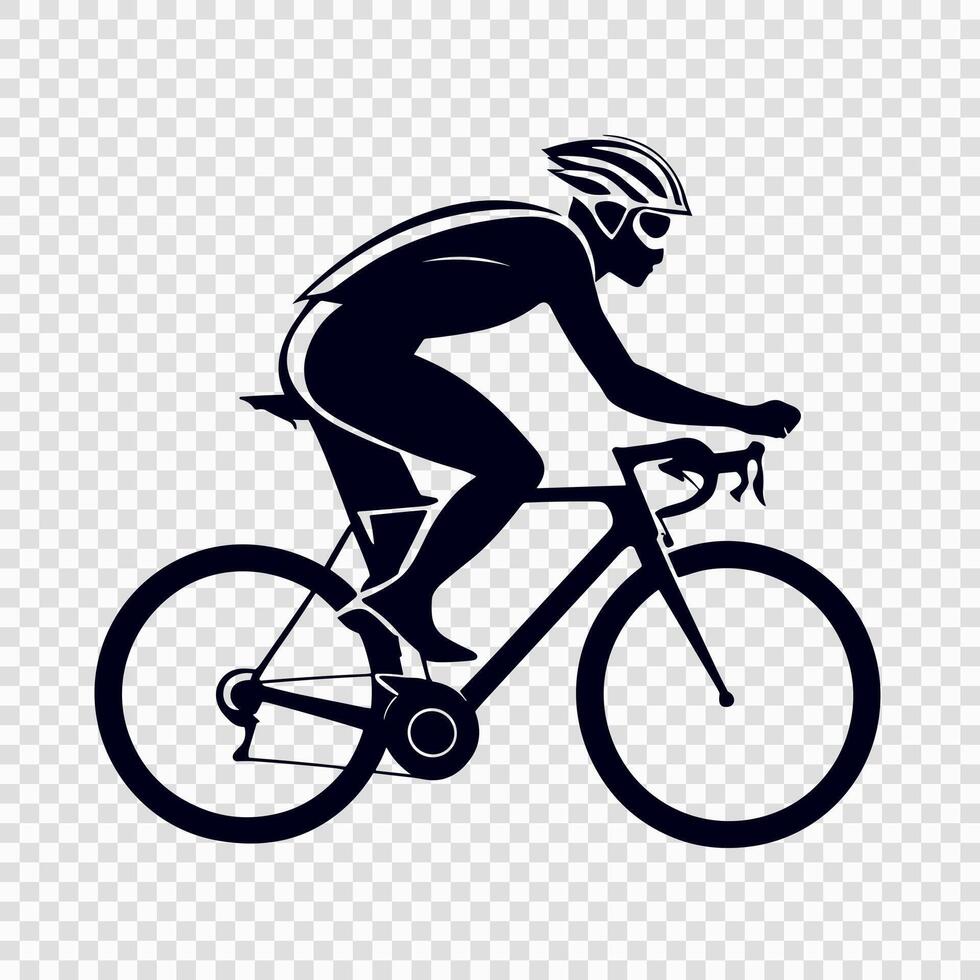 A silhouette of a cyclist on a bike vector