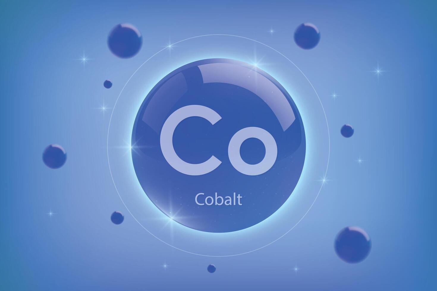Cobalt blue icon. Essential mineral capsule with glowing effects for bone health and wellnes vector