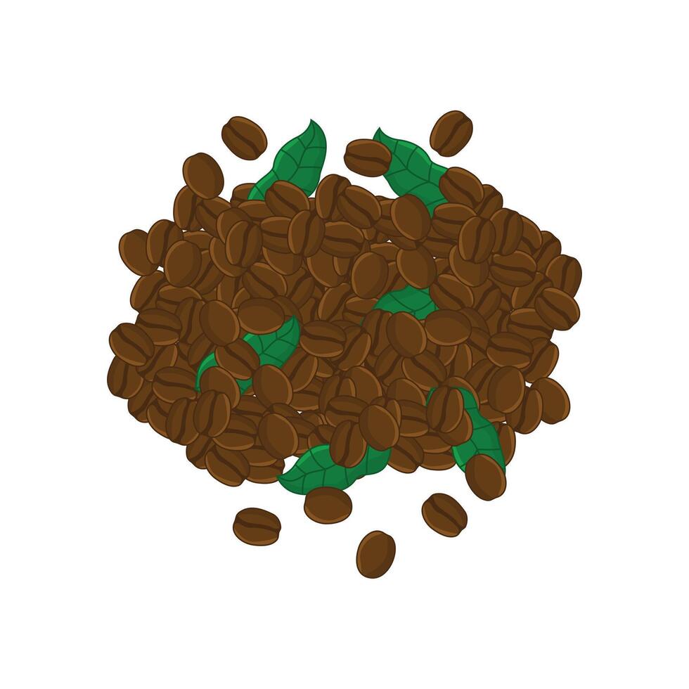 roasted coffee bean illustration vector