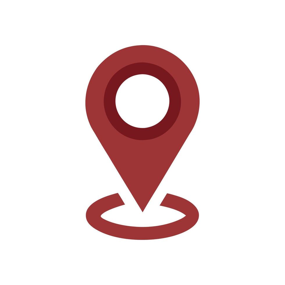 A red pin on a white background vector
