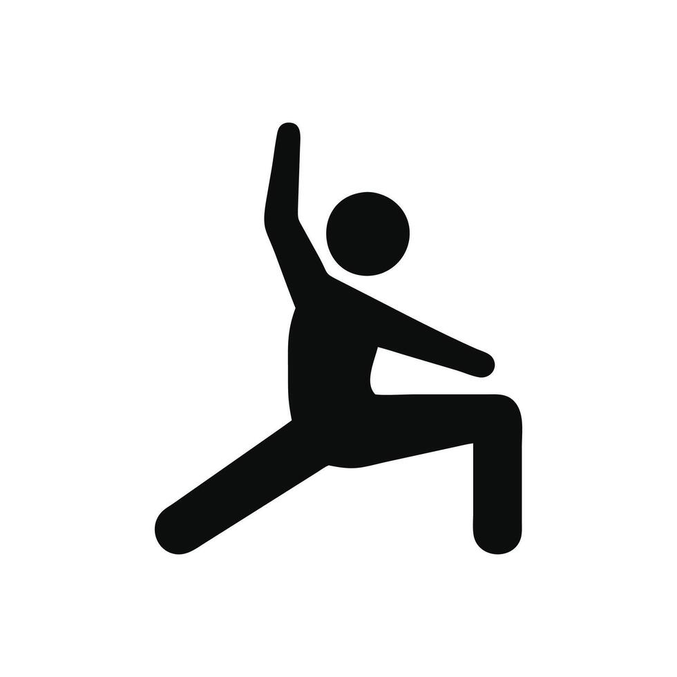 A black silhouette of a man doing yoga vector