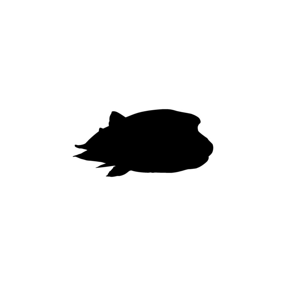 Silhouette of the The Humphead wrasse, Cheilinus undulatus, also known as the Maori wrasse, Napoleon wrasse, Napoleon fish. Flat Style, can use for Logo Gram, Animal Illustration, Pictogram, ect vector