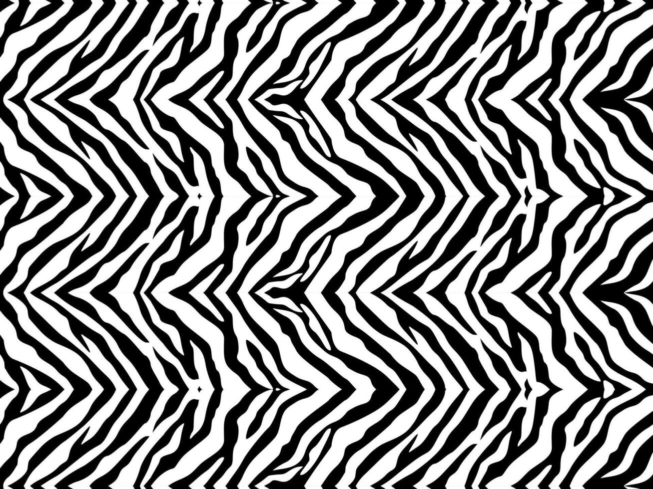 Black-White Stripes Lines Motifs Pattern Inspired by Zebra. Decoration for Interior, Exterior, Carpet, Textile, Garment, Cloth, Silk, Tile, Plastic, Paper, Wrapping, Wallpaper, Pillow, Background, Etc vector