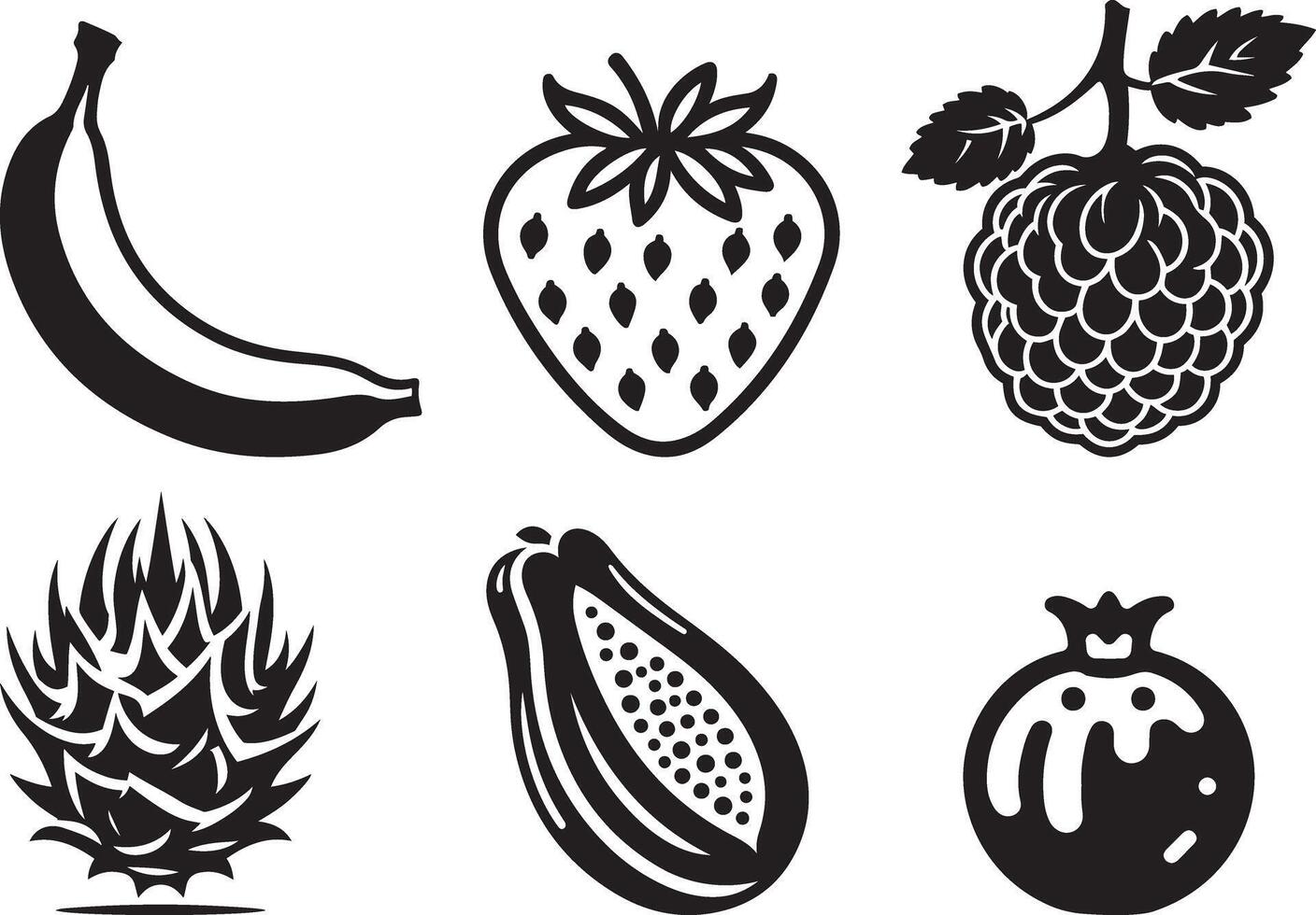 Fruit icons set vector