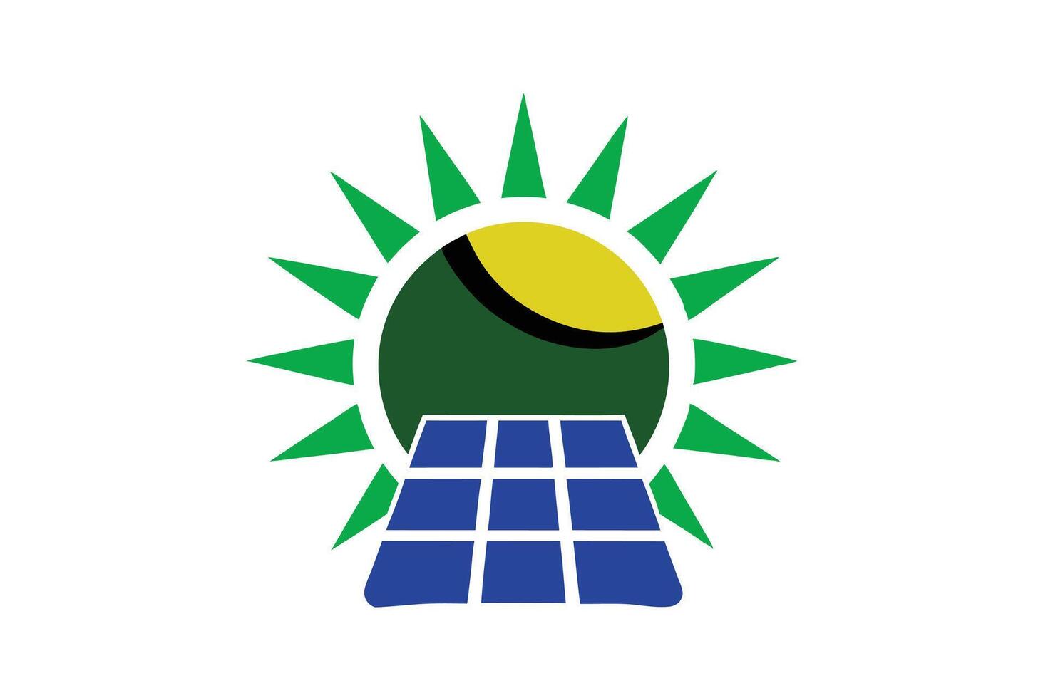 Sleek Renewable Energy Icon with Solar Panels vector