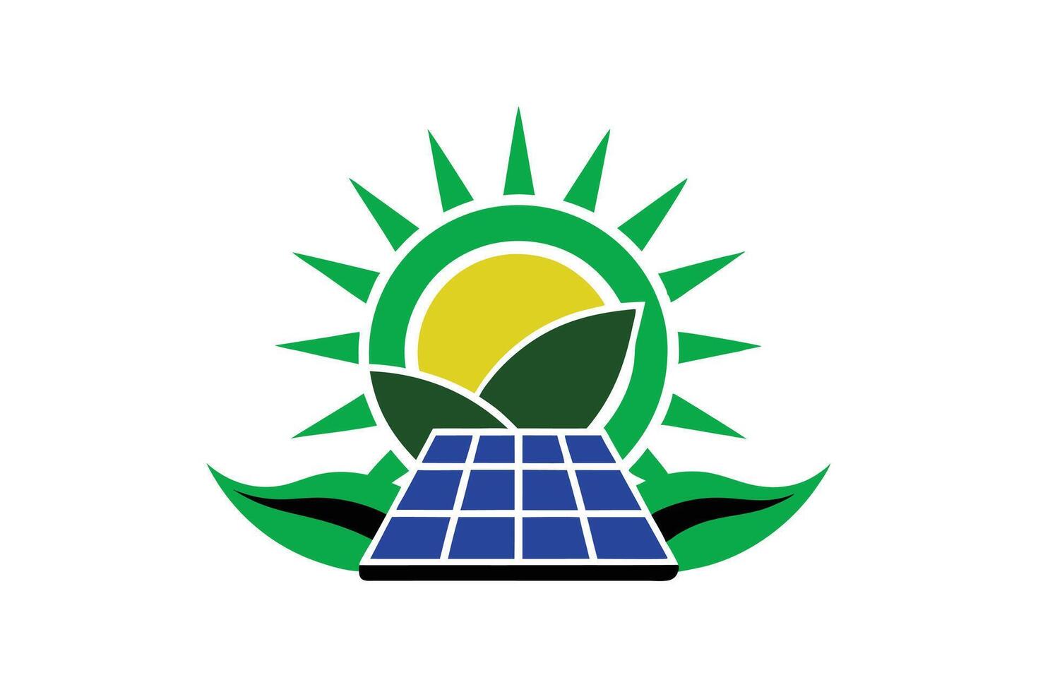 Eco-Friendly Solar Panel Logo Design vector