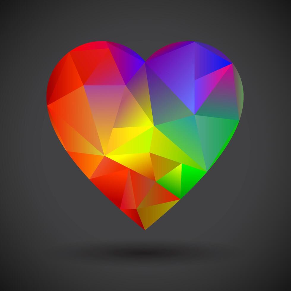 colorful geometric heart vector
