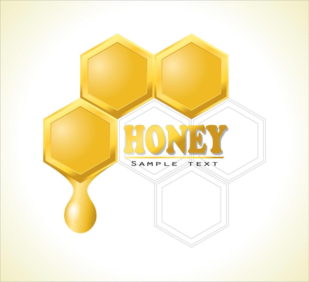 honeycomb logo with honey drop vector
