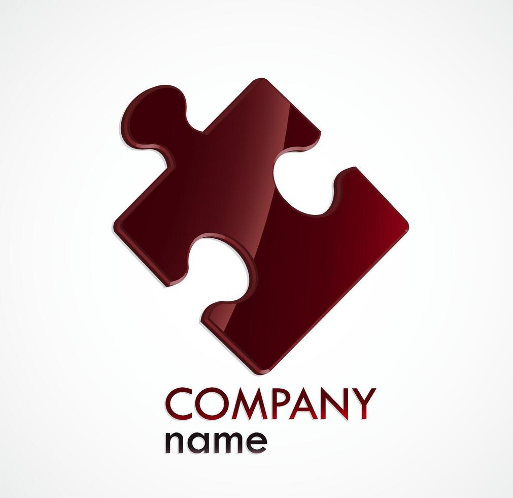 elegant 3d puzzle logo puzzle piece vector