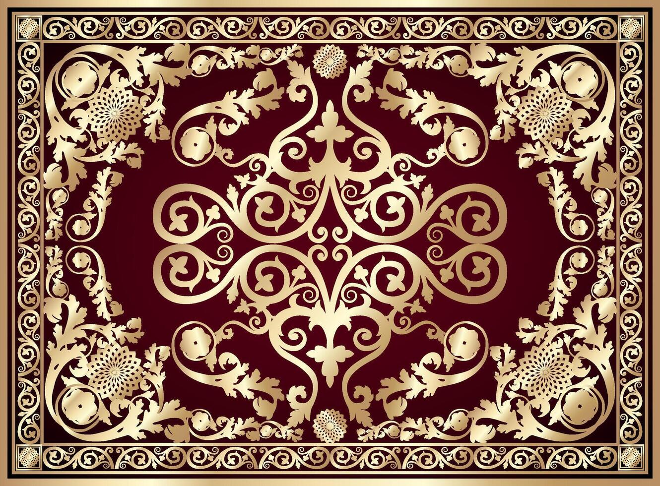 ornamental background carpet card vector