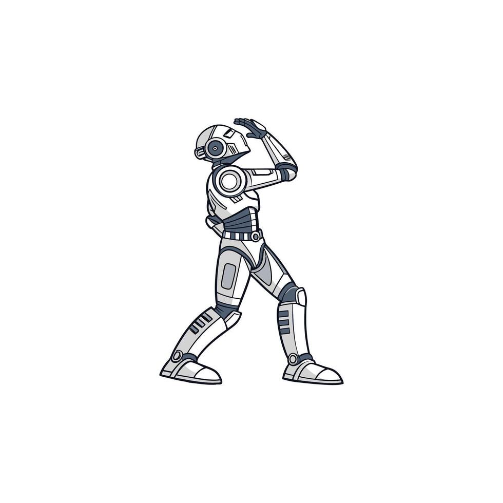 A robot is standing in the middle of the room vector