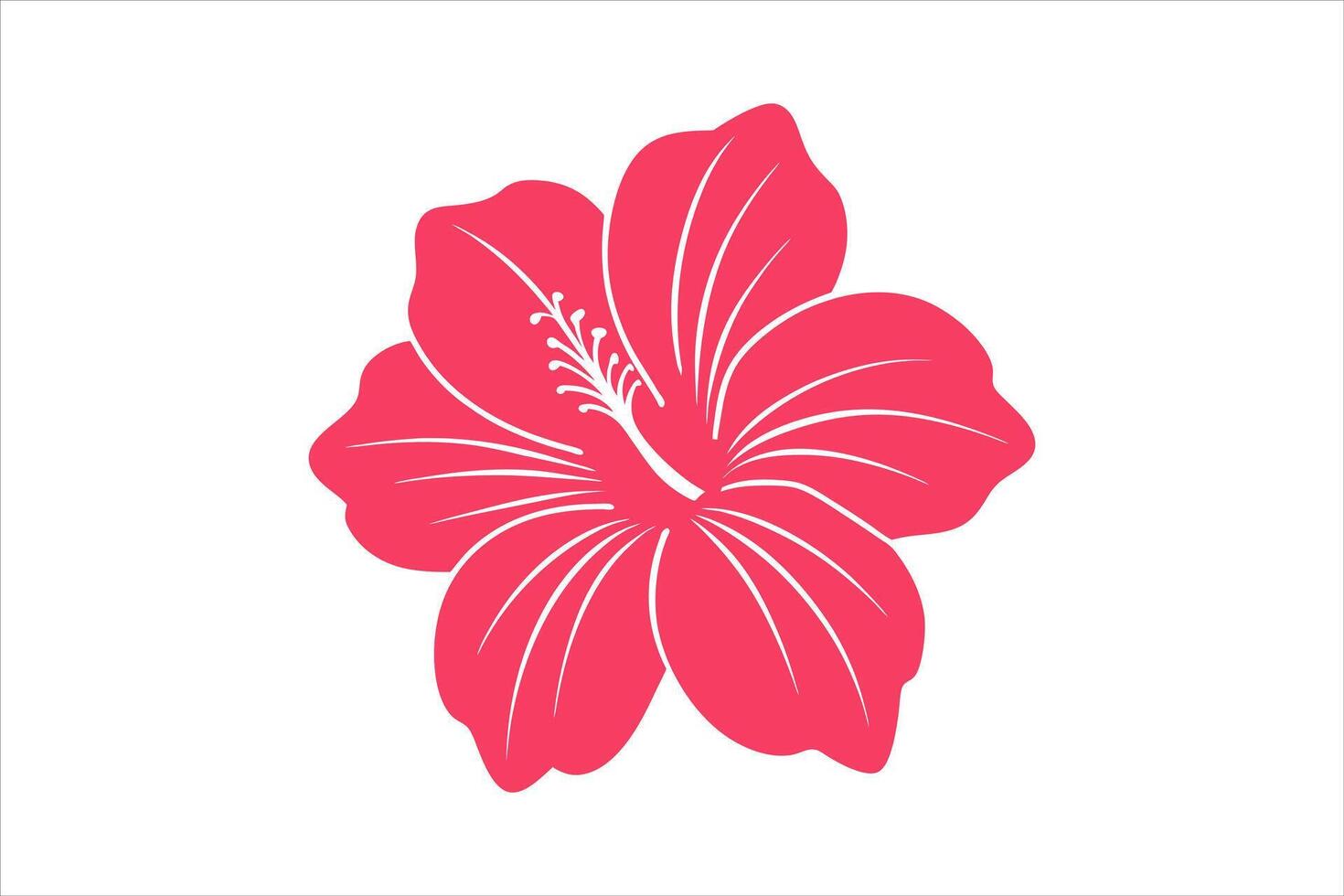 simple flower, hibiscus art simple flower icon art illustration, coloring book page vector