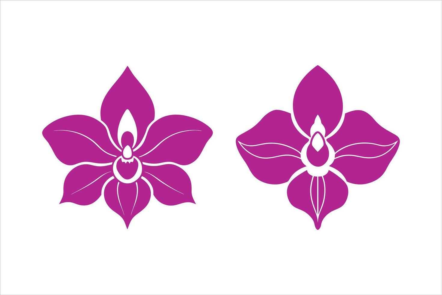 flower , orchid simple flower icon art illustration vector