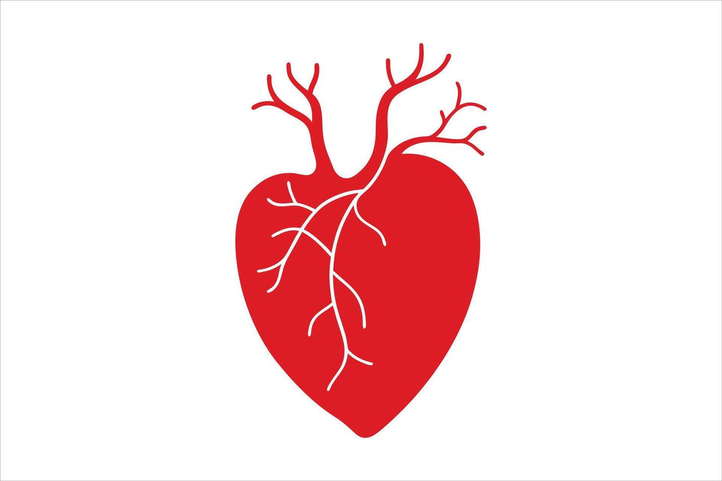 heart icon, human heart shape silhouette art illustration vector