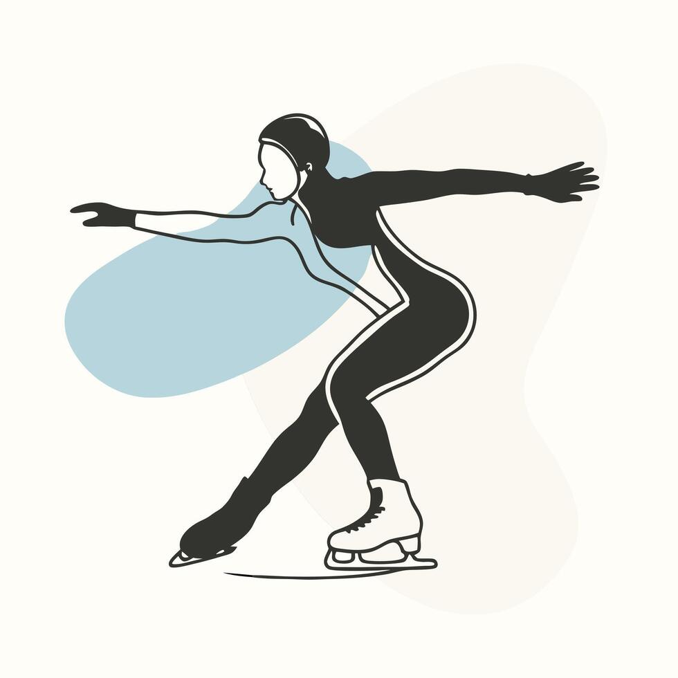 A woman skating on a figure skating rink vector
