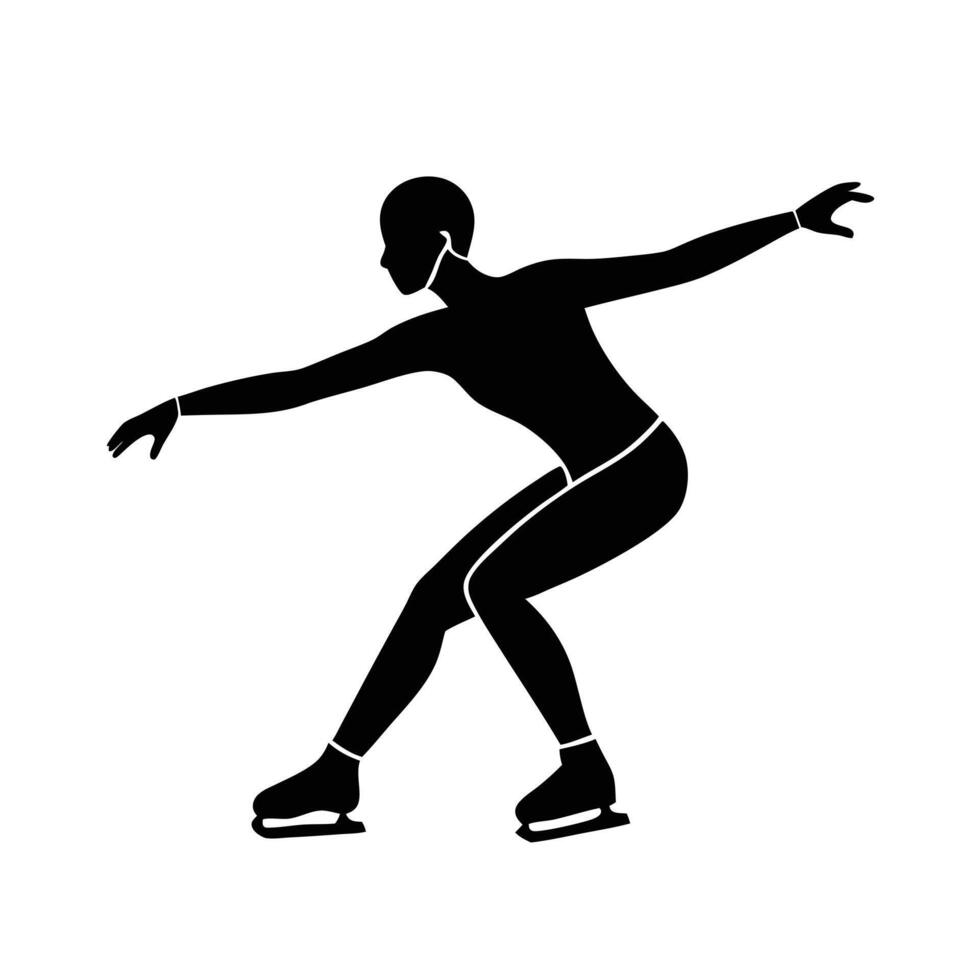 Figure skating silhouette vector