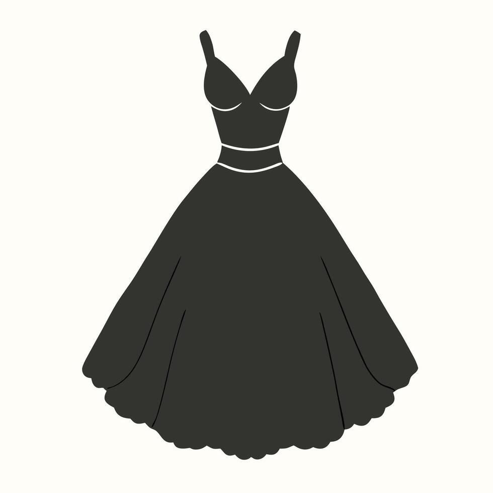 A black dress on a white background vector