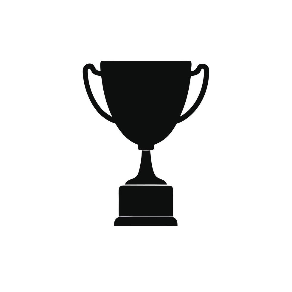 A black and white trophy cup icon on a white background vector