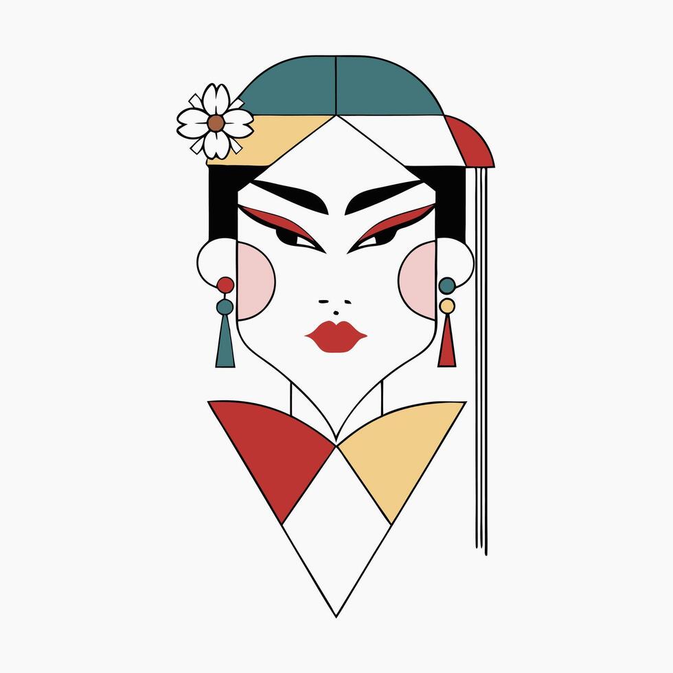 A woman with a colorful headdress and earrings vector